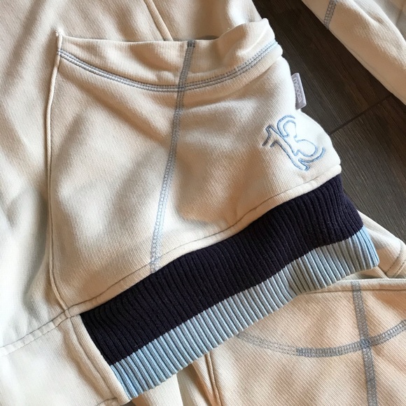 Vintage Mecca Sweat Suit Cream Baby Blue Navy Mens XL - Picture 4 of 8